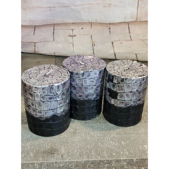 Black silverscale‎ Candle set Halloween decor - Picture 5 of 7